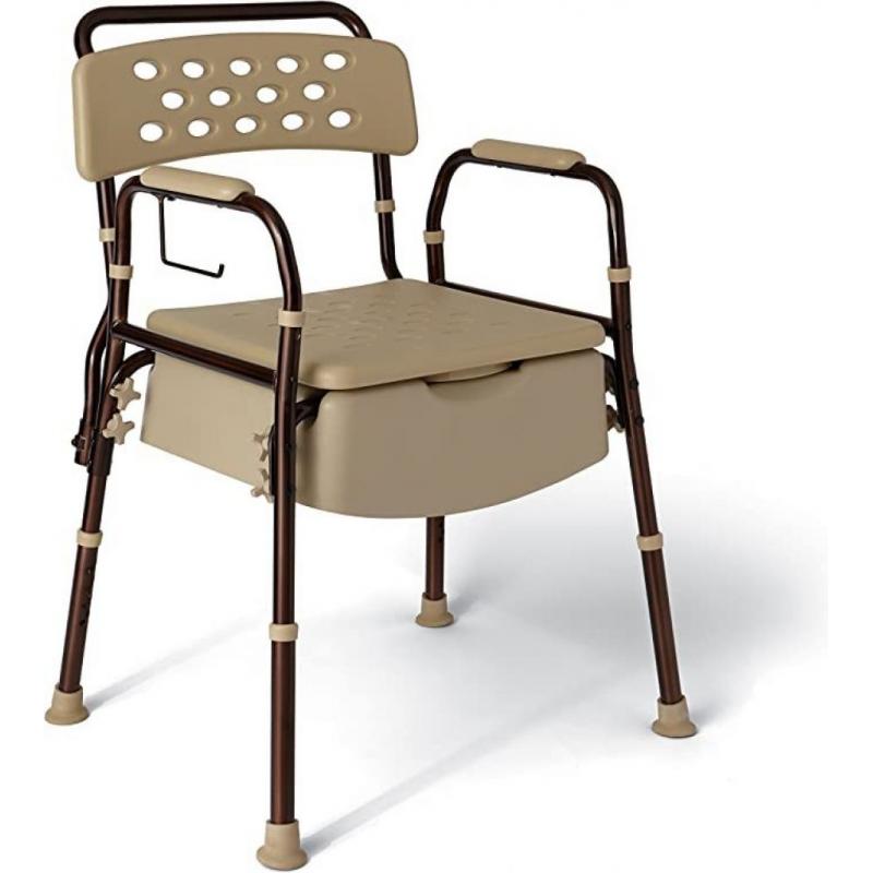 Medline Elements Bedside Commode Supports Up to 400 lbs