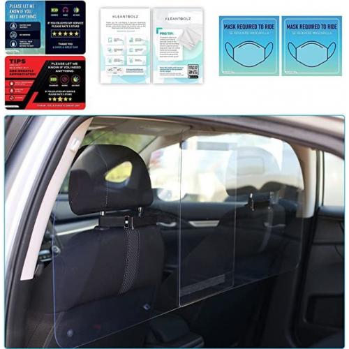 Kleantoolz Adjustable Plexiglass Car Sneeze Guard Barrier - Partition *IMPROVED