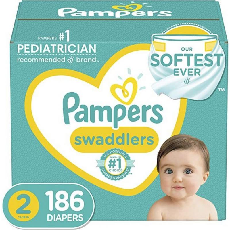 Pampers Swaddlers Size 2  186 count