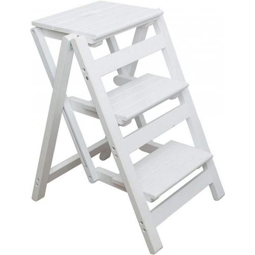 Kingbo Step Stool White Wood