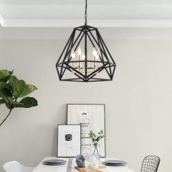 Unique Geometric Iron Chandelier