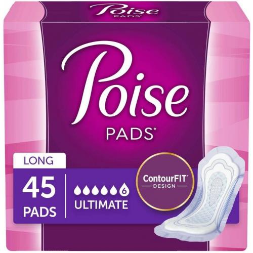 Poise Pads 12hr Protection Ultra Long Length Size 6 45 Pads