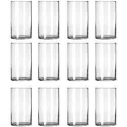 12 Pack Clear Glass Cylinder, Table Flower Vase, 6 inches tall