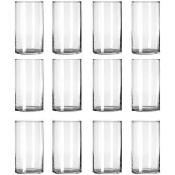 12 Pack Clear Glass Cylinder, Table Flower Vase, 6 inches tall