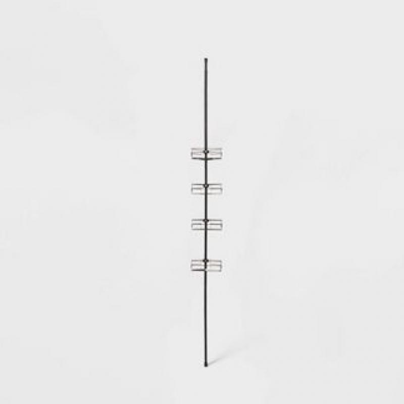 Steel Corner Tension Pole Caddy Matte Black - Made By Design