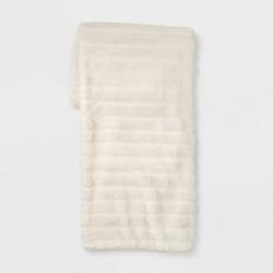 Textured Faux Fur Reversible Throw Blanket Cream - Project 62