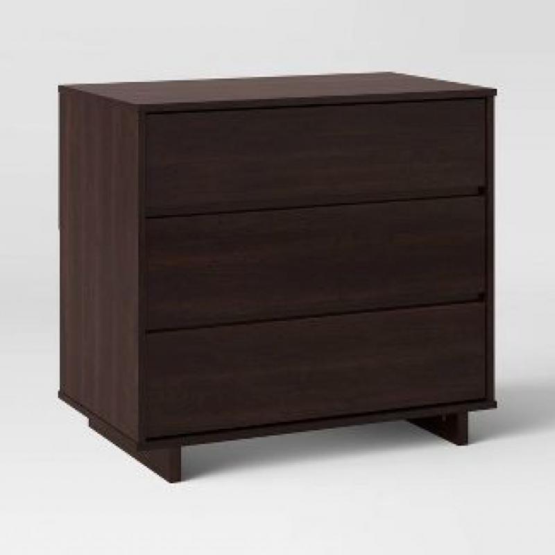 Modern 3 Drawer Dresser Espresso