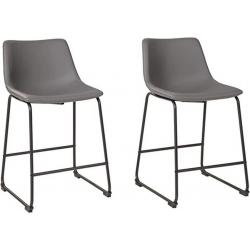 Set of 2 Counter Height Chairs, Grey