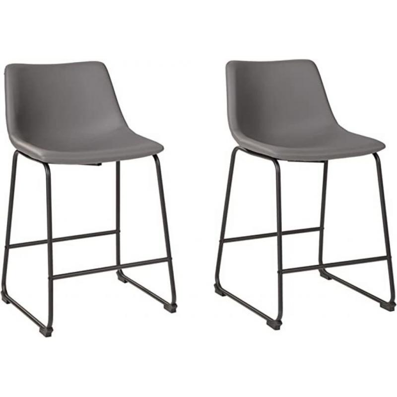 Set of 2 Counter Height Chairs, Grey