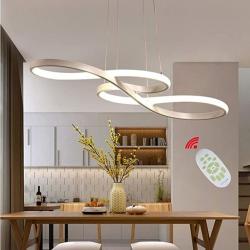 LED Pendant Light Modern Dim Remote Hanging Light ( White )