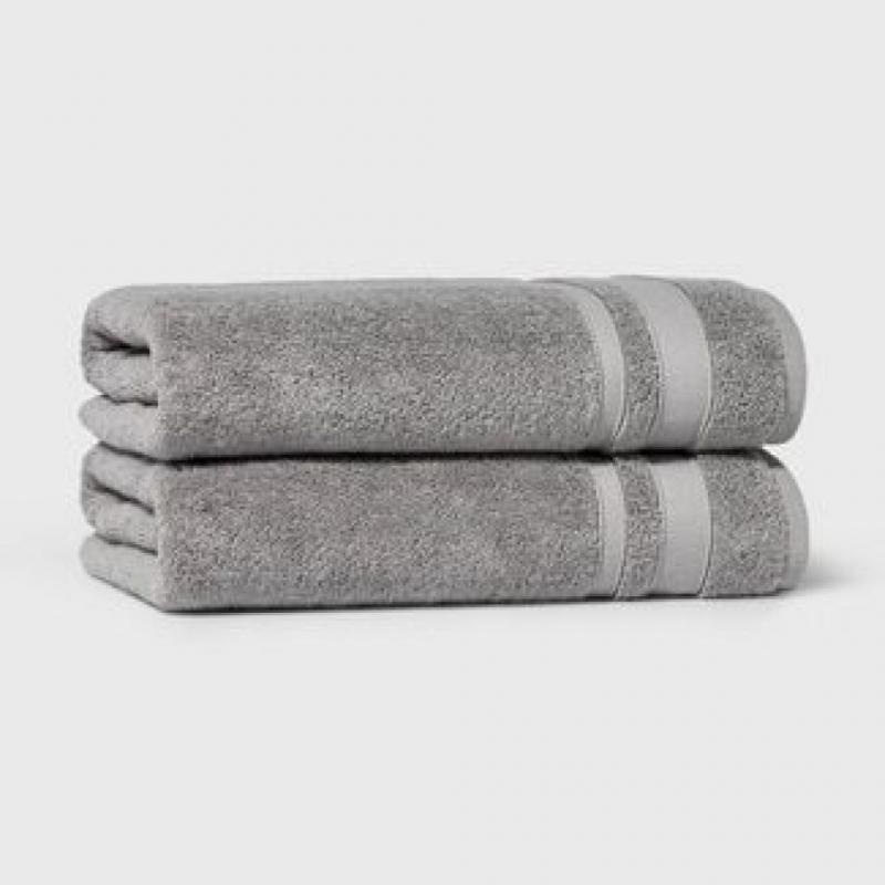 Performance Bath Towels 2pk Threshold Gray