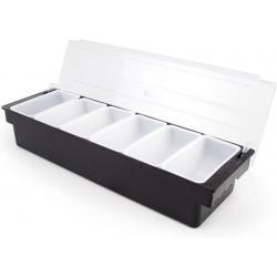 Cocktail Bar Garnish Black 6 Compartment Tray