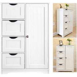 HuiDao 4 Drawer 1 Door Wood Storage CabinetHuiDao 4 Drawer 1 Door Wood Storage Cabinet Organizer for Bathroom Entryway Home Office, 22 x 12 x 32,