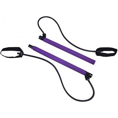 Pilates Bar With Resistance Equipment For Women, Color: Purple