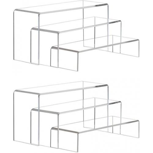 6 pc Clear Acrylic Display Risers Showcase