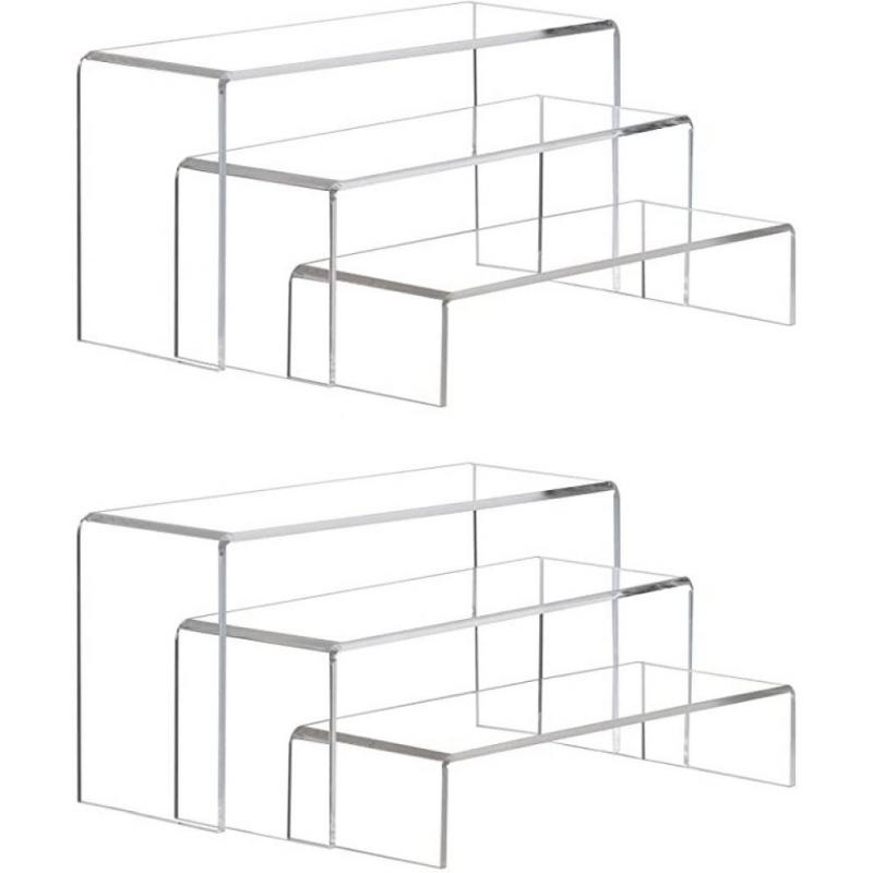 6 pc Clear Acrylic Display Risers Showcase