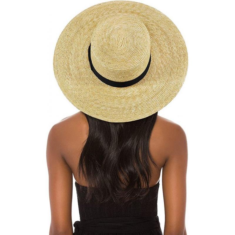 Sun Hats For Women And Men Flat Top Classic Boater Hat