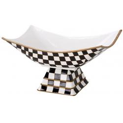 Porlien Steve And Won Porcelain Curved Checkered Fruit Bowl