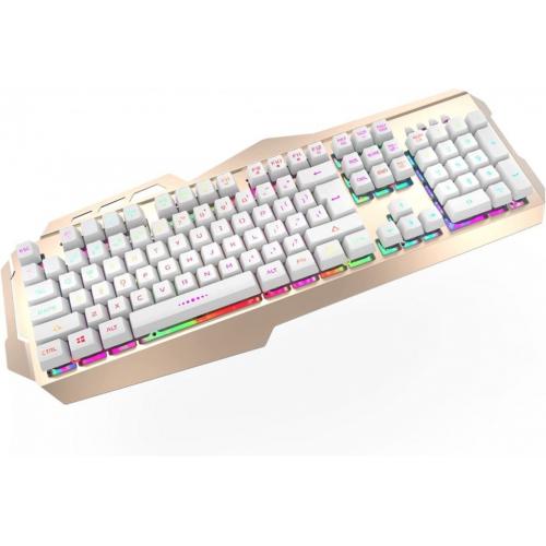 Wired Gaming Keyboard White Gold Colorful