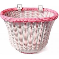 Colorbasket Front Handle Basket - White with Pink Trim
