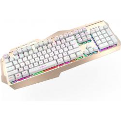 Letton k10s Wired Gaming Keyboard - White and Gold