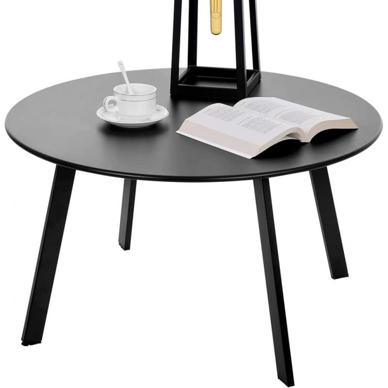 Round Outdoor Coffee Table- Black