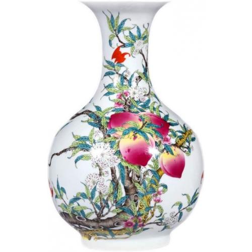 Chinese Style Peach Ceramic Art vase
