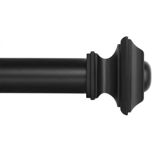 Kamanina Curtain Rod Square Finial (72-144) inch Black