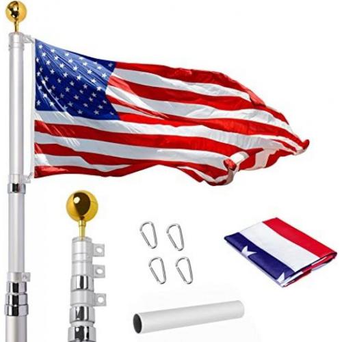 20ft Telescopic Alum Flag Pole Kit