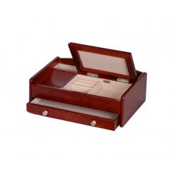 Dark Burlwood Walnut Finish 1-Drawer Valet