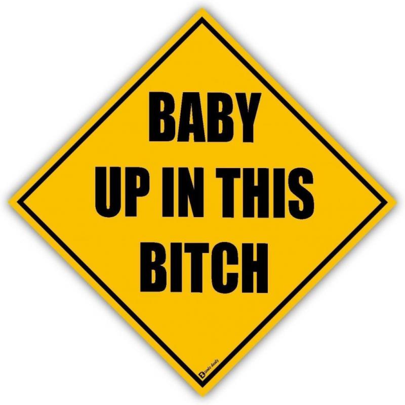 Zento Deals Magnetic Baby Up In This Bitch Car Sign
