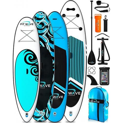 FitWave Inflatable Stand Up Paddle Board, Light Blue