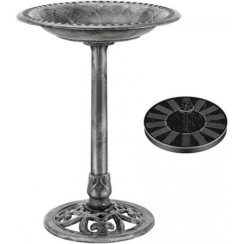 VivoHome Garden Bird Bathd & Pond Fountain Set Gray