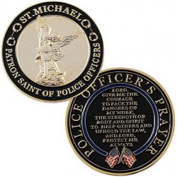 St Michael Patron Saint Of Police Officers Challenge Coin With Prayer