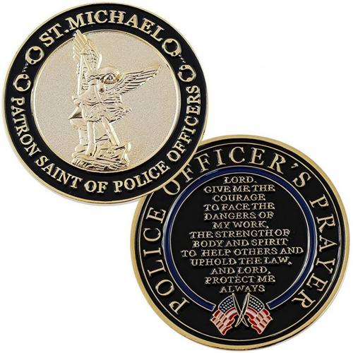 St Michael Patron Saint Of Police Officers Challenge Coin With Prayer