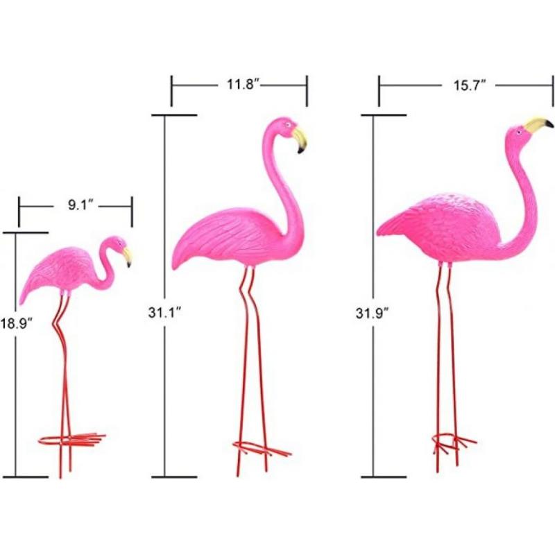 Family flamingos yard stakes decorations