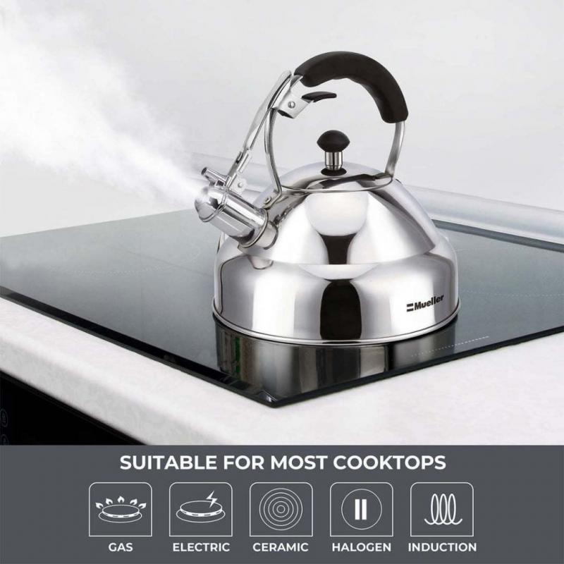 Müeller Stove Top Whistling Kettle - Stainless Steel - 100 oz
