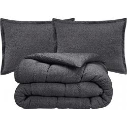 Columbia Cooling Soft Comfort 3 Piece Bedding Set - Queen Comforter -charcoal