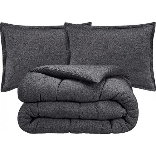 Columbia Cooling Soft Comfort 3 Piece Bedding Set - Queen Comforter -charcoal