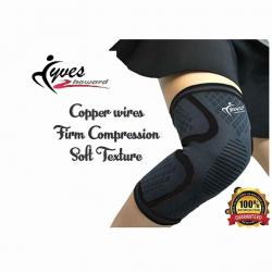 Black Knee Pads Two (2) Copper compresion medical Running Tennis Cycling Gym Fitness (Small)