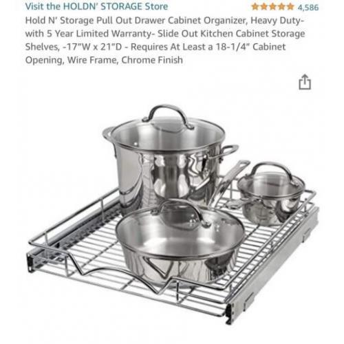 Rollout Cabinet Organizer - Silver - 17×21×3.15