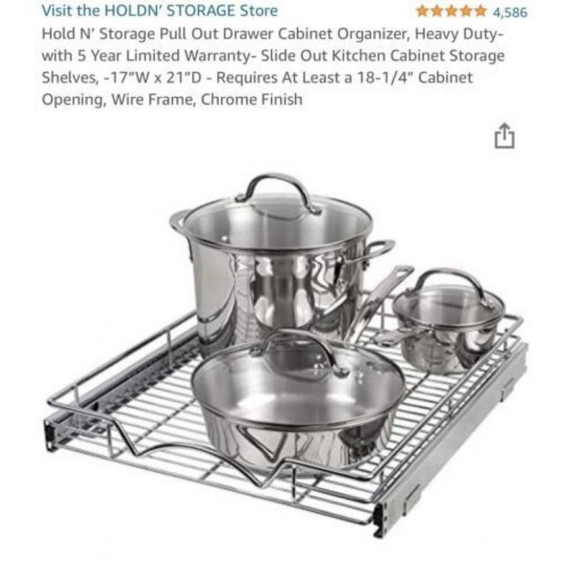 Rollout Cabinet Organizer - Silver - 17×21×3.15