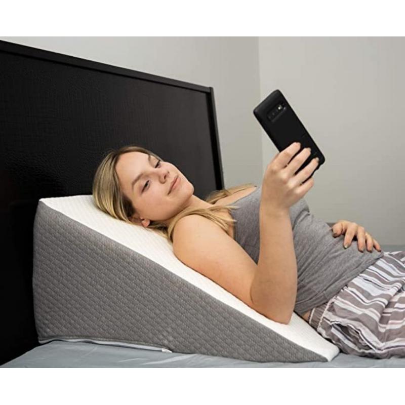 Kolbs Bed Wedge Pillow (White And Grey)