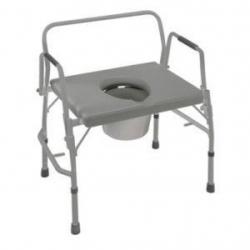 Heavy Duty Drop-Arm Welded Steel Commode Gry 1/Ct Healthsmart Authorized Dealer