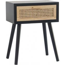 Awasen Mid Century Accent Side Table, Black