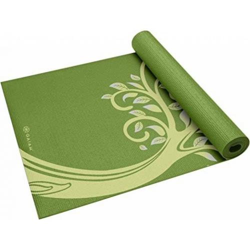 Yoga Mat, Light Green With Plant Design