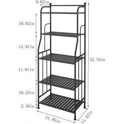 GHQME 5 Tier Metal Standing Flower Stand ( Black, 5 Tier)