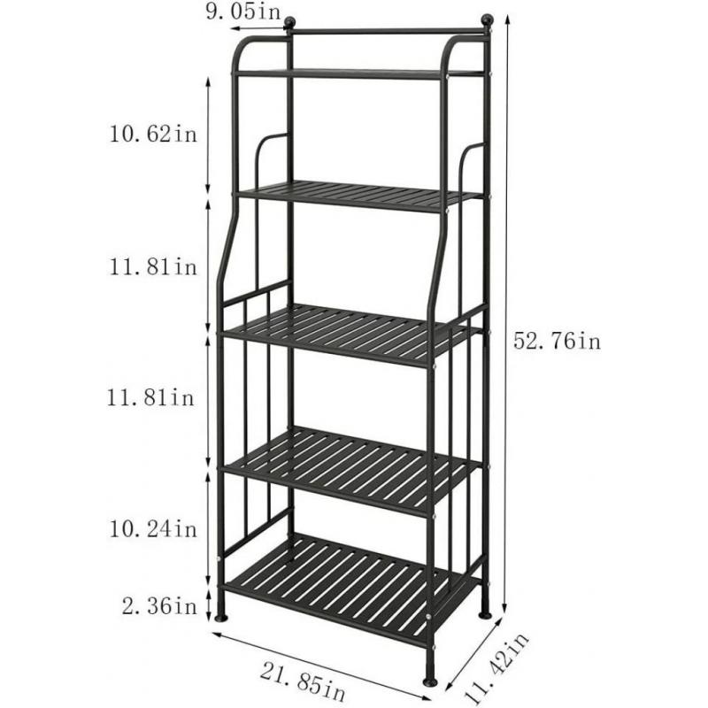 GHQME 5 Tier Metal Standing Flower Stand ( Black, 5 Tier)