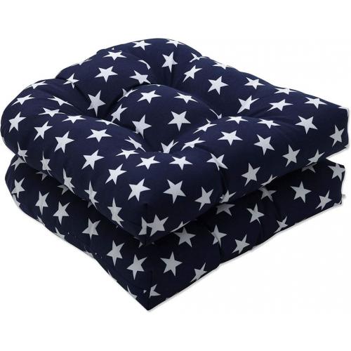 Seat Cushion 2 Pack, Blue With White Stars