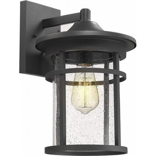 Emliviar Outdoor Wall Lantern LED with Crackle Glass & Glass Replacement